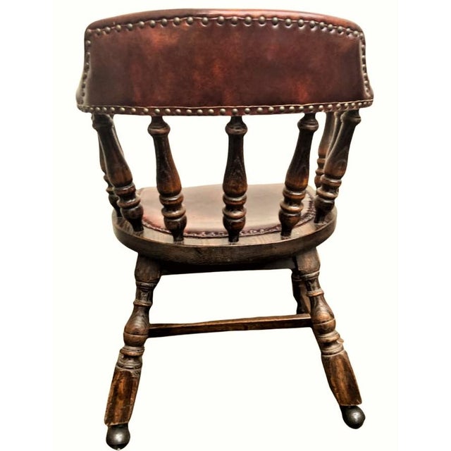 Vintage Jamestown Lounge Company Oak and Leather Club Chairs Set of 4 Mid 20th Century