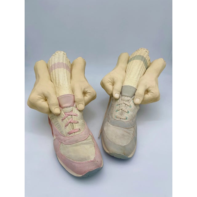 Pair of Marc Sijan Hyper-Realist Contemporary Cast "Jogger Shoes" Sculptures For Sale In Chicago - Image 6 of 12
