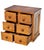 Antique 6 Drawer Tiger Oak Desktop File Cabinet / Card Catalog Cabinet For Sale - Image 4 of 11