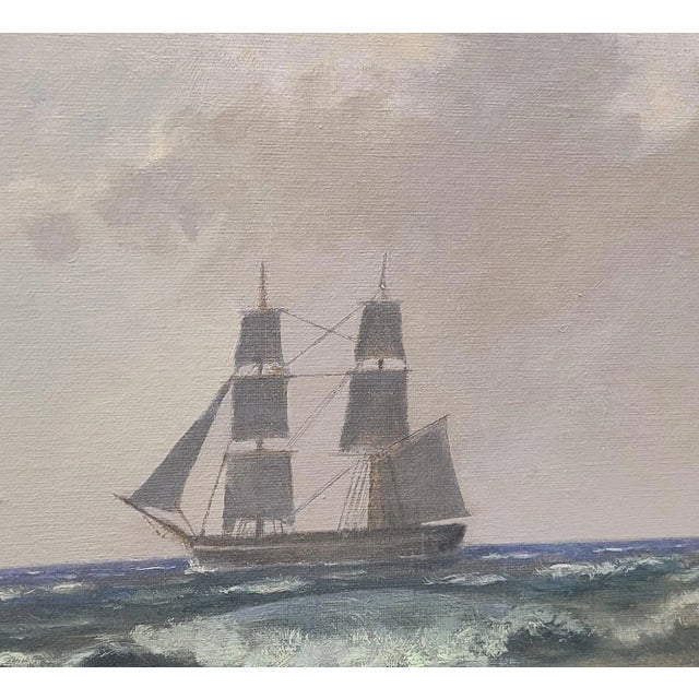 Antique 19th Century Danish Ship Painting For Sale - Image 9 of 12