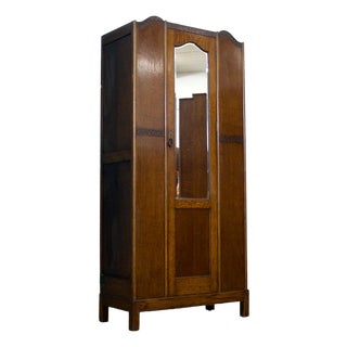 Vintage Art Deco Oak Hall Cupboard, 1930s For Sale