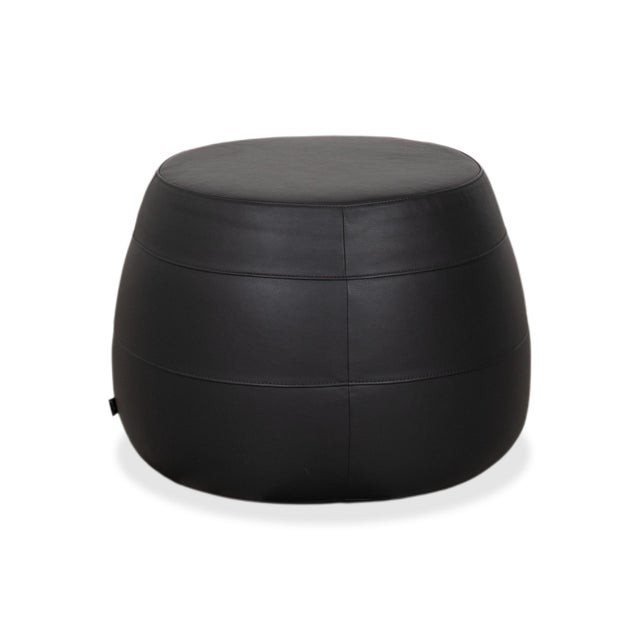 Leather Middle Bob Ottoman in Brown Grey from Signet For Sale - Image 10 of 11