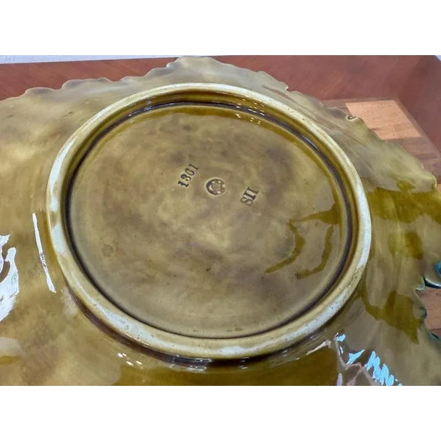 Ceramic Green Majolica Service, 1900s, Set of 7 For Sale - Image 7 of 12