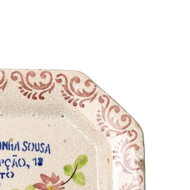 Advertising Tray in Coimbra Faience For Sale - Image 4 of 6