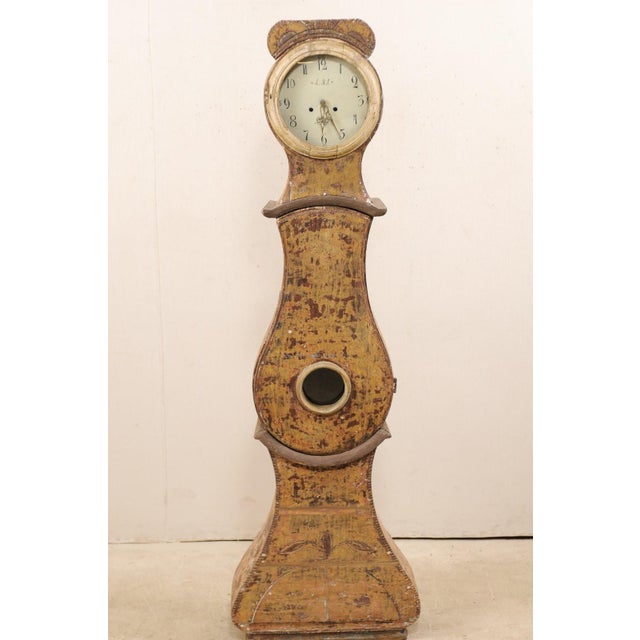 19th Century Swedish Floor Clock in Warm Tones For Sale In Atlanta - Image 6 of 11