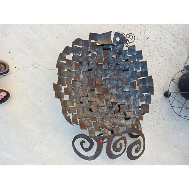 Metal Large Brutalist Torch Cut Fish Wall Sculpture For Sale - Image 7 of 9