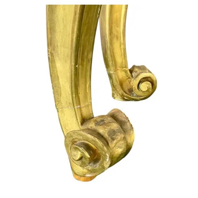 French Louis XV Style Giltwood Console Table With Marble Top For Sale - Image 11 of 18