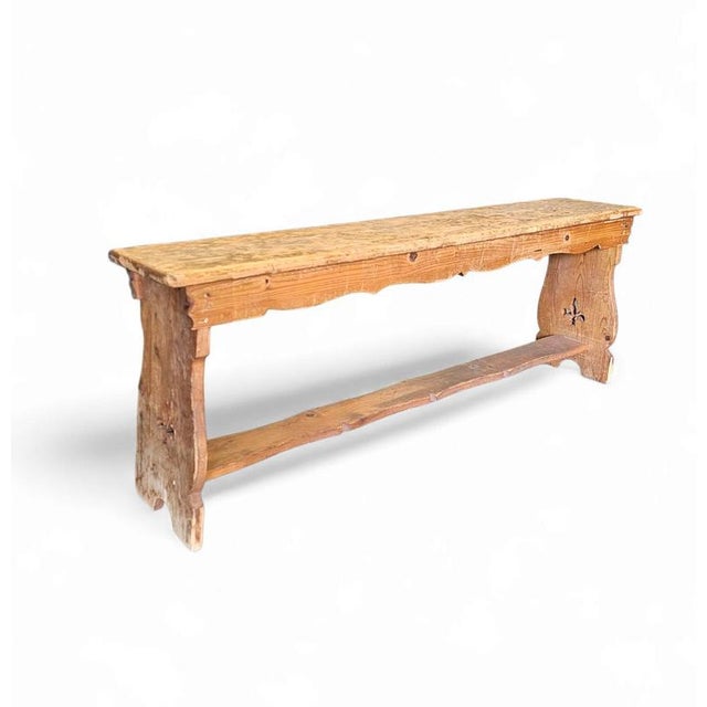 Tan Mid-Century Wooden Bench, 1960s For Sale - Image 8 of 10