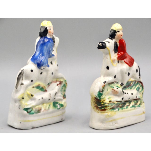 Staffordshire Antique Staffordshire Petite Equestrian Figurines, a Pair For Sale - Image 4 of 9