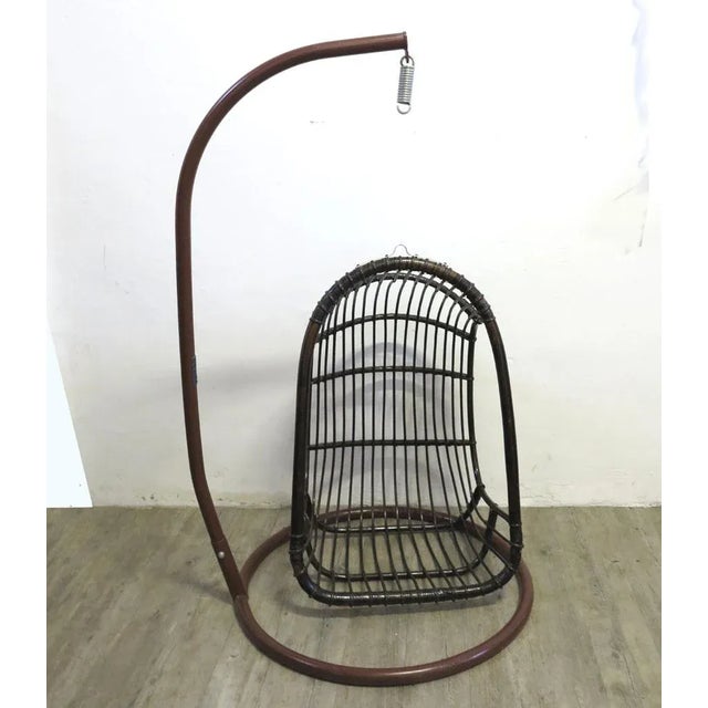 Vintage Rattan & Bamboo Hanging Egg Chair Chairish