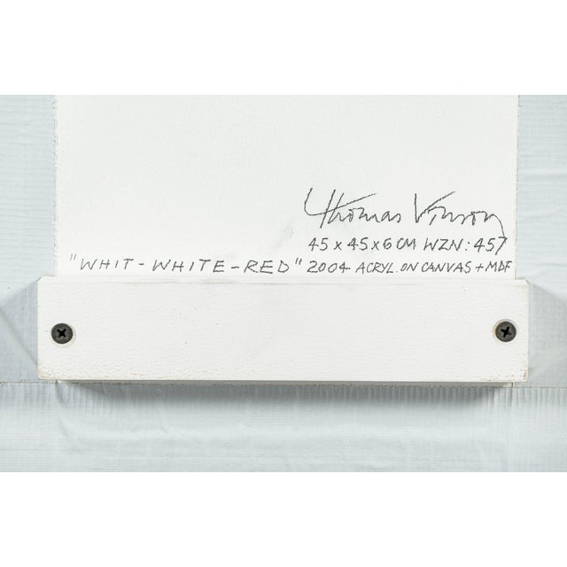 White Contemporary Geometric Abstract Art Wall Reliefs by Thomas Vinson White–White–Red, 2004 For Sale - Image 8 of 9