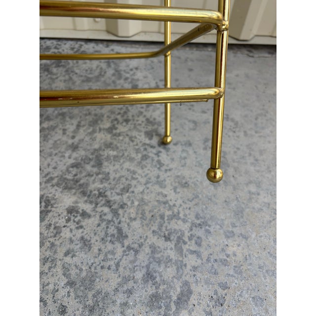 Mid Century Hollywood Regency Solid Brass Bathroom Shelf Unit Stand For Sale In Louisville - Image 6 of 8