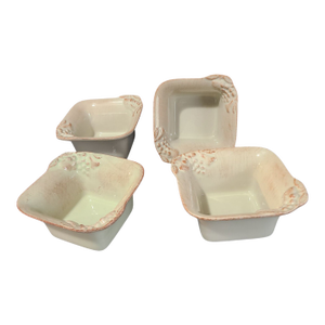 Late 20th Century Hand Painted Portugal Pottery Madeira Harvest Catalina Casa Stone Bowls- Set of 4