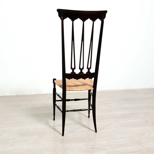 Chiavarina Chair in Wood and Woven Rod, 1940s For Sale - Image 3 of 10