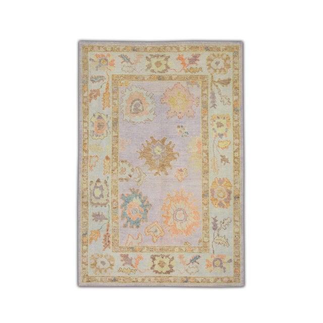 Modern Turkish Oushak Rug 4'2" x 6'2" For Sale In Houston - Image 6 of 6