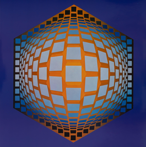 Victor Vasarely, TEGLA HAT, Etching