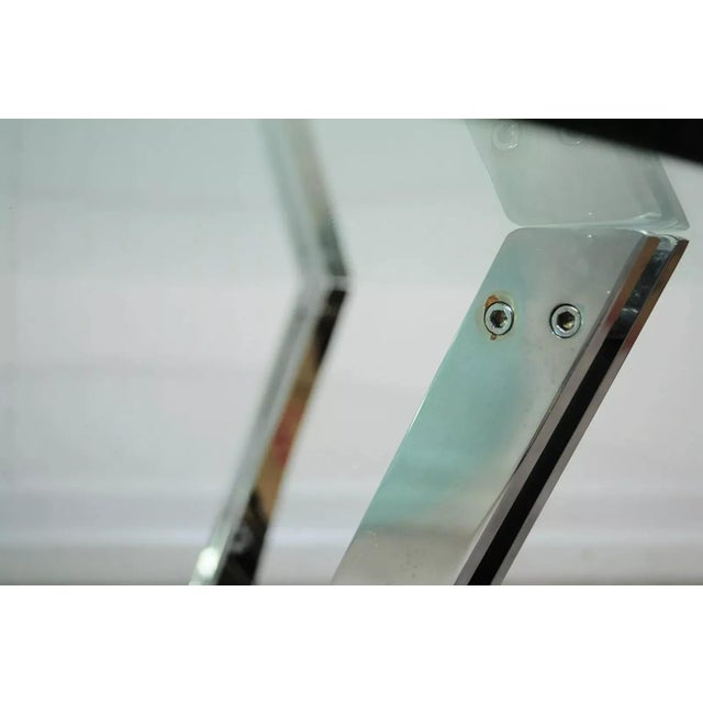 Late 20th Century Tri-Mark style Chrome Plated Steel Round Coffee Table After Roger Sprunger for Dunbar For Sale In Philadelphia - Image 6 of 11