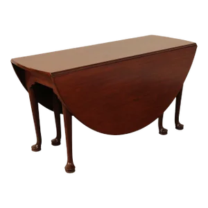 Antique Queen Anne Style Mahogany Gate-Leg Drop-Leaf Dining Table