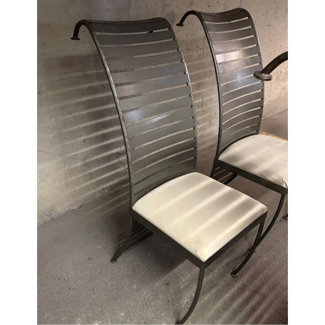 Gray Postmodern Steel Chairs, 1980, Set of 4 For Sale - Image 8 of 10