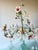 French Pink Lily Floral Tole 8-Light Chandelier attributed to Maison Chaumette, 1960s For Sale - Image 4 of 18
