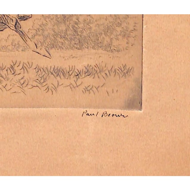 1930s Paul Brown "Exercise" Rider 1st Trial Proof Drypoint Etching For Sale - Image 5 of 5