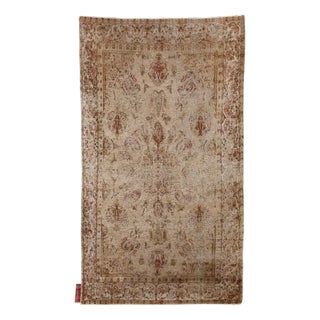 Vintage Cotton Wool Thin Knot Rug, Turkey For Sale