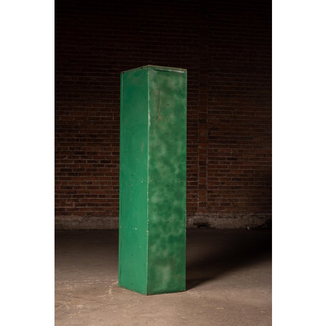 Industrial Vintage Two-Tier Steel Locker in Green For Sale - Image 3 of 9