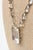 Vintage Art Deco Crystal and Silver Long Necklace With Faceted Square Pendant For Sale - Image 10 of 11