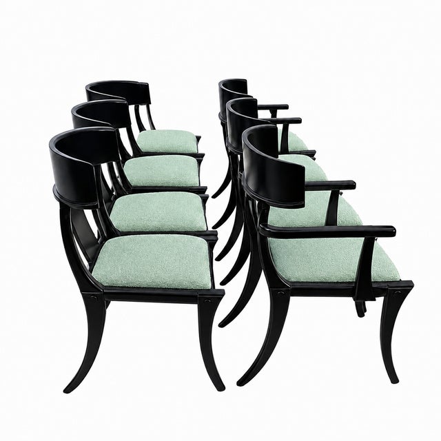 1990s Modern Mid-Century Style Klismos Chairs - Set of 8 For Sale - Image 5 of 7
