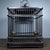 Vintage Chinese Ebony Wood Bird Cage With Brass Inlay and Porcelain Feeders For Sale - Image 4 of 8