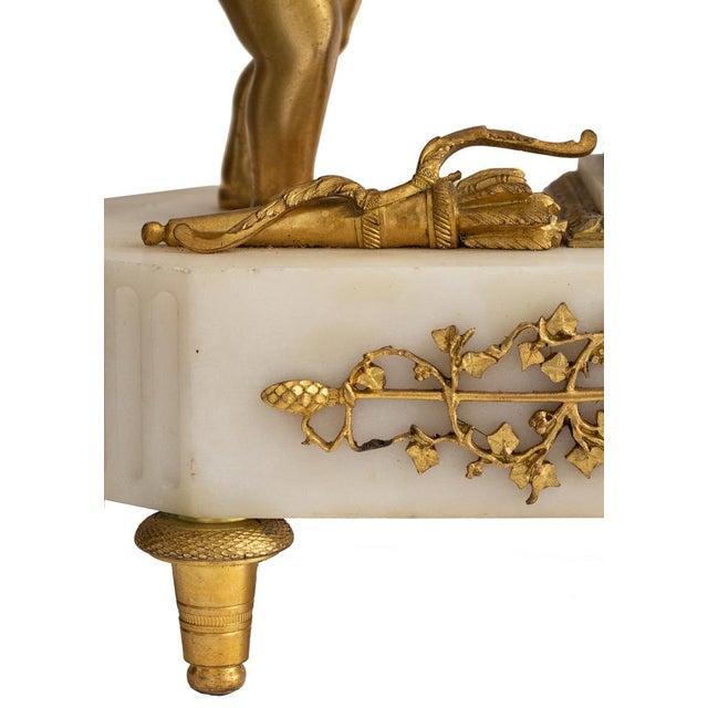 French Bronze Dore Mantle Table Clock by Leveque Guéret, 19th Century For Sale - Image 6 of 10