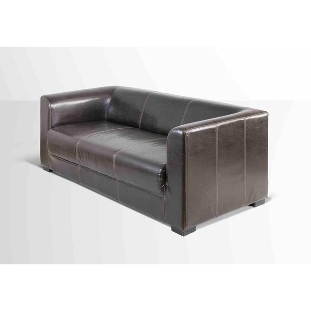 Leather Sofa is a design furniture realized by italian production 1960s. Original Upholstery. Good condition except for...
