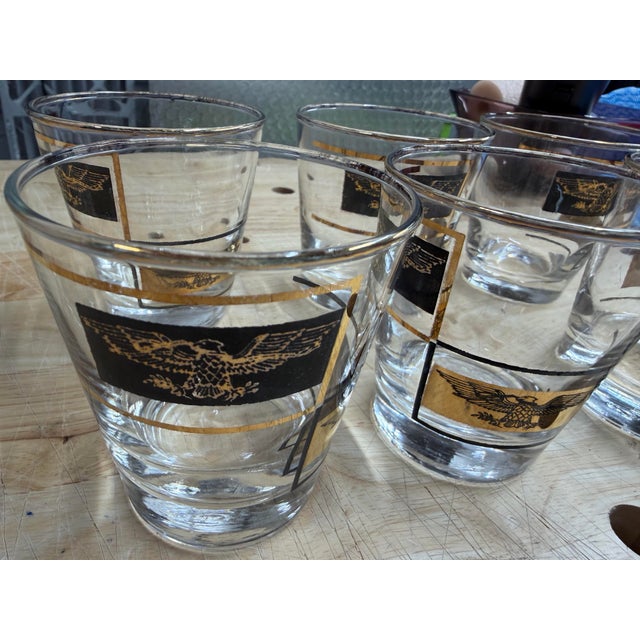 1960s Golden Eagle Low Ball Set of 6 For Sale - Image 6 of 8
