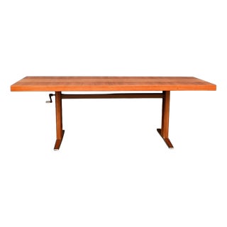 Scandinavian Height-Adjustable Coffee Table in Wood and Chrome, 1970s For Sale