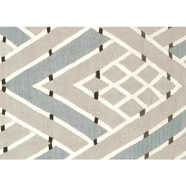 Contemporary Woven Egyptian Kilim. Hand woven in modern designs with wool on cotton foundation in the Fustat region of the...