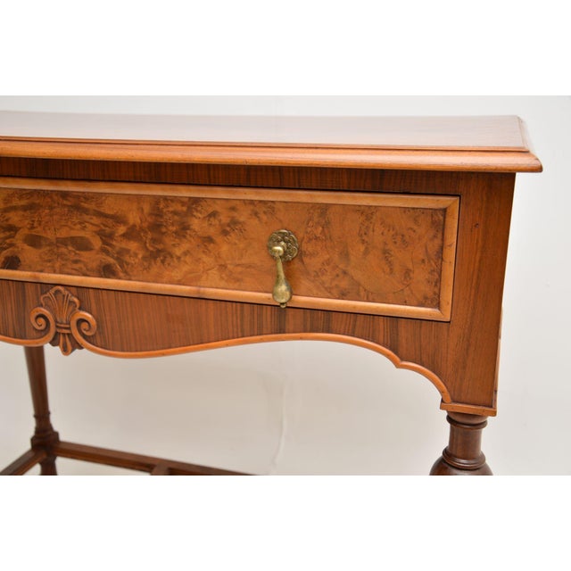 Brown Vintage Walnut Side Table, 1930s For Sale - Image 8 of 11