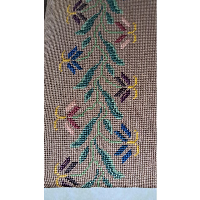 Early 20th Century Duncan Phyfe Style Mahogany Lyre Back Needlepoint Side Chair For Sale - Image 11 of 13