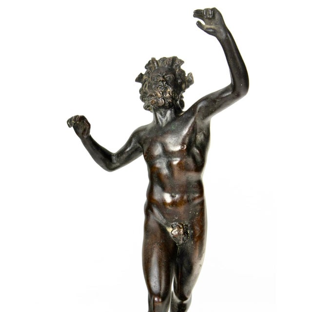 Metal German Foundry NeoClassical Grand Tour Bronze of the Neapolitan Dancing Faun For Sale - Image 7 of 12
