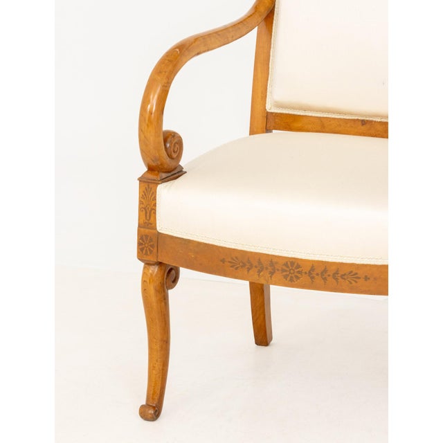 Early 20th Century French Empire Style Walnut Armchairs, Pair For Sale - Image 5 of 7