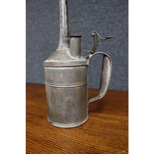 Antique Tin Oil Can With Long Spout For Sale - Image 4 of 9