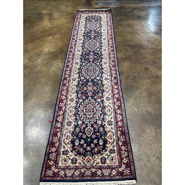 1990s Handwoven Persian Design Indian Rug - 2'6" X 10'7" For Sale In Dallas - Image 6 of 7