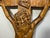 Big Vintage Hand Carved Wood Folk Art Religious Jesus Crucified Cross Sculpture For Sale - Image 9 of 15