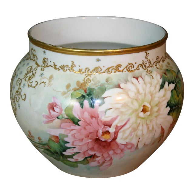 Antique Jean Pouyat Petler (Jpl) Hand Painted Jardiniere (1905) For Sale