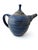 Here is a vintage blue stoneware teapot. This pottery teapot stands 7 3/4 inches tall and has a beautifully unique lid....