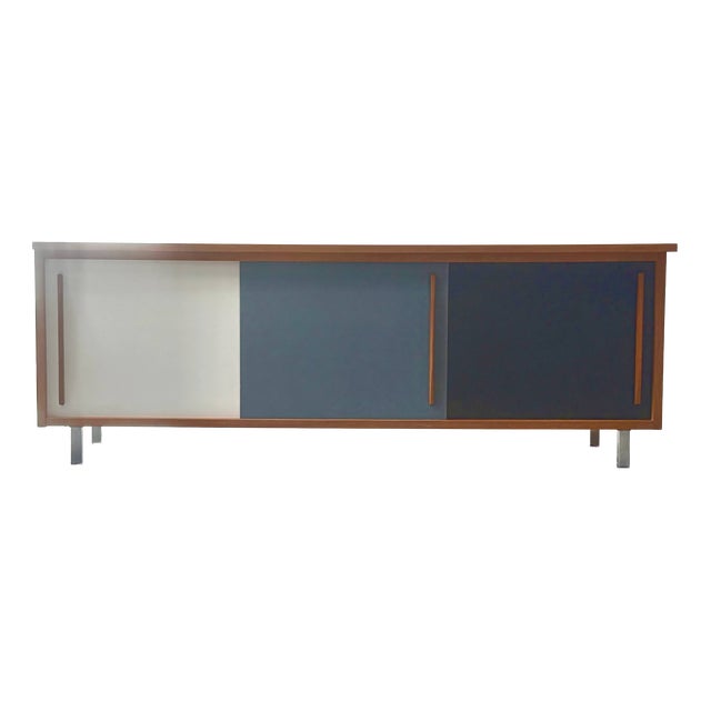 Mid-Century Swiss Sliding Door Sideboard by Wohnbedarf AG Basel, 1950s For Sale