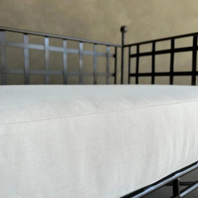 Black Custom Made Black French Style Outdoor Garden Lounge Chair For Sale - Image 8 of 9