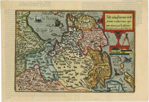 Antique Map of Friesland the Netherlands by J. Bussemacher, 1596
