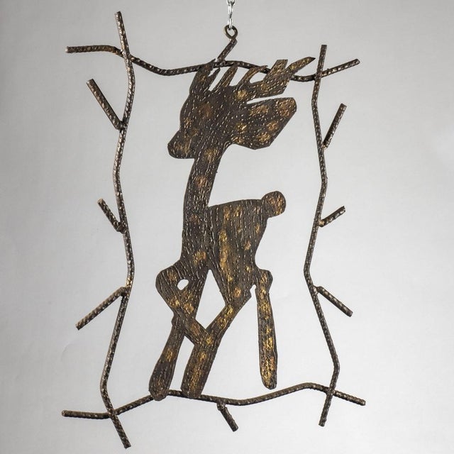 Handcrafted Wrought Iron Picture of Bambi Deer, 1980s For Sale - Image 9 of 10