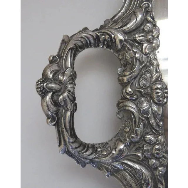 Silver Continental Sheffield Silverplate Co. Brooklyn, New York Serving Tray For Sale - Image 8 of 10