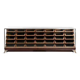 English Shirt Cabinet with 35 Drawers For Sale